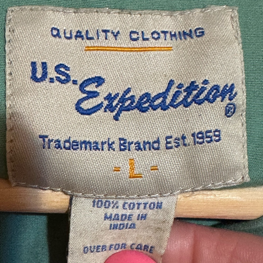U.S. Expedition men’s western pearl snap shirt sz large 100% cotton - Picture 7 of 10